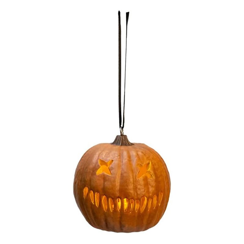 Trick Or Treat Studios Trick R Treat Light Up Pumpkin Holiday Horrors Ornament, 1 of 3