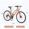 Infurnic Bicycles Road Bike with Adjustable Seat, Mens Womens Trail Commuter City Bike, Orange, 25.2"*39.3"*68.8" - 2 of 4