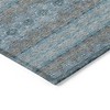 Teal Blue Aqua And Gray Floral Medallion Washable Indoor Outdoor Area Rug - 4 of 4