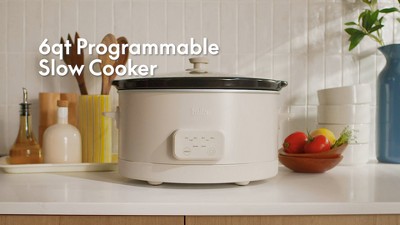 Oatmilk 6-Quart Programmable Ceramic Slow Cooker with Timer