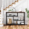 39.4" Console Table 4-Tier Narrow Entryway Table with Glass Storage Shelf and Metal Frame - 2 of 4