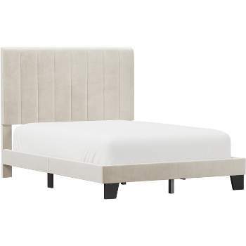 Full Crestone Upholstered Adjustable Height Platform Bed Cream - Hillsdale Furniture