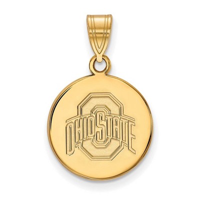 Black Bow Jewelry 10k Yellow Gold Ohio State Buckeyes NCAA Medium Pendant