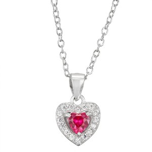 Junior Jewels Sterling Silver Children's Birthstone Heart Pendant - 1 of 2