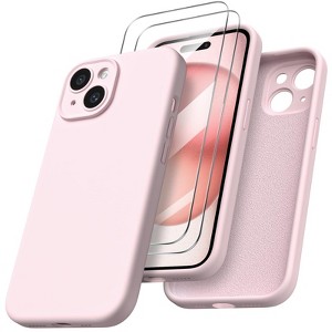 BONGEEK for iPhone 15 Case 6.1 inch, Shockproof Liquid Silicone Cover, Water Resistant Full Body Protective case-Pink - 1 of 4