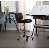 studio designs Black Crest Height Adjustable Drafting Chair: Chrome Base, 360 Swivel, 250 lbs Capacity - image 2 of 4