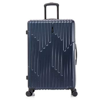 InUSA Drip Lightweight Hardside Large Checked Spinner Suitcase - Blue