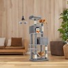 61-Inch Cat Tree Cat Tower for Indoor Cats - Plush Multi-Level Cat Condo with 5 Scratching Posts, 2 Perches, 2 Caves, Hammock, 2 Pompoms - 3 of 4