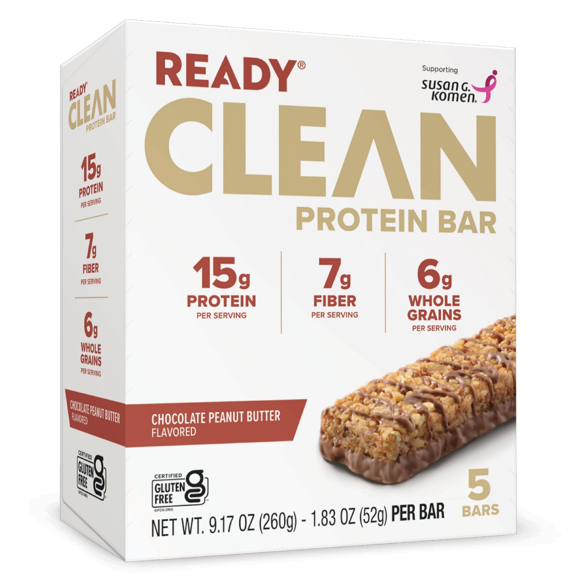 Ready® Chocolate Peanut Butter Protein Bars - 15g Protein - 5ct