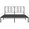 vidaXL Black Steel Double Bed Frame - Modern Bedroom Furniture with Headboard, Metal Slats, Under Bed Storage, 81.5"x61.4"x35.4" - 4 of 4