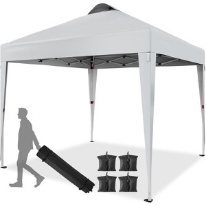 10 x 10 Camping Tent, Portable Canopy Tent, Pop Up Beach Tent 2 Sidewalls Vented Roof, Instant Canopy Tent Carry Bag Sandbag for Camping Picnic Party - 1 of 4