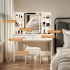 Sapphtopaz Vanity Desk with Mirror and Lights Dressing Table with Drawer, Storage Cabinet, 3 Adjustable Lighting Colors for Bedroom - 3 of 4