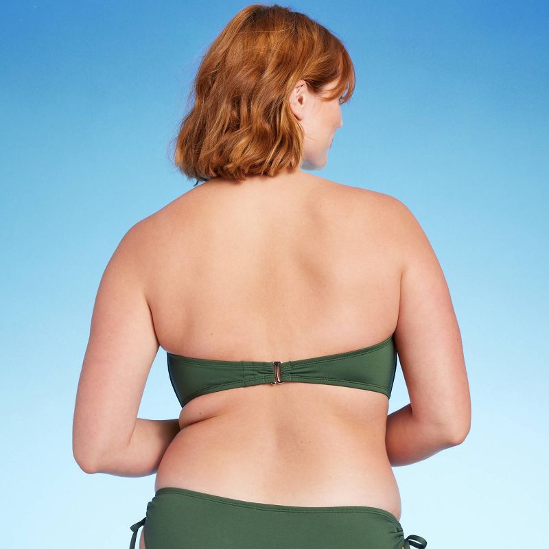 Women&#39;s Molded Bandeau Bikini Top - Kona Sol&#8482; Dark Green XL, 3 of 9