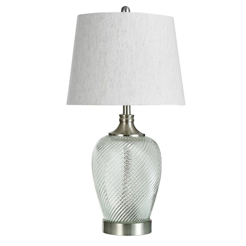 Elyse Ribbed Clear Glass Table Lamp - StyleCraft, 5 of 7