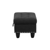 AndMakers 29.1 in. W Deep Gray Linen Rectangle Ottoman with Storage - 3 of 4