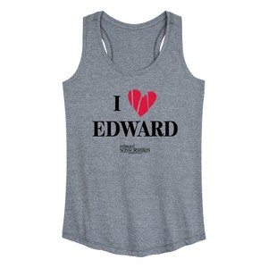 Women's - Edward Scissorhands - I Love Edward Graphic Racerback Tank - 1 of 3
