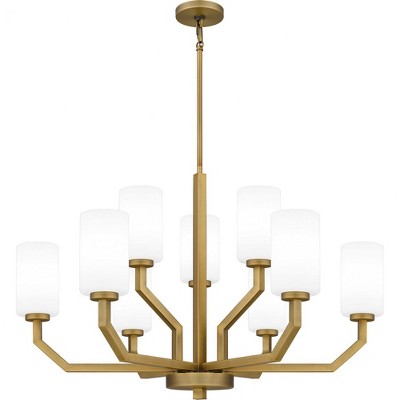 Quoizel Lighting Cavalier 9 - Light Chandelier in  Aged Brass