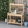MOEPISY Potting Bench Table, Garden Work Bench, Workstation with Metal Sieve Screen, Natural - 2 of 4