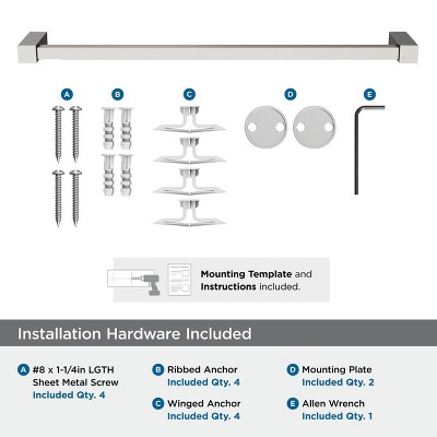 Brushed Nickel 18" Wall Mounted Bathroom Towel Bar