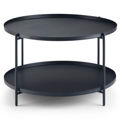 NicBex 2 Tier End Table 16.9" Waterproof Small Side Table with Removable Tray for Indoor Outdoor