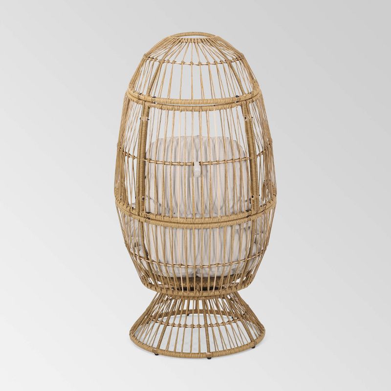 Pintan Wicker Swivel Egg Chair - Christopher Knight Home, 4 of 9