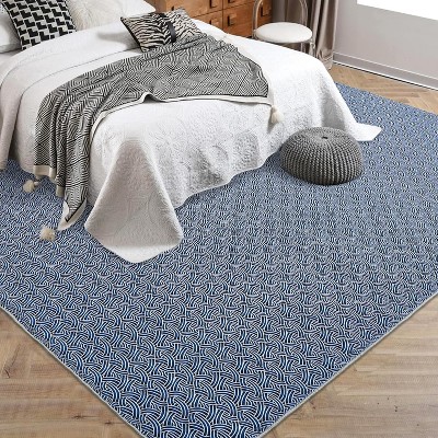 Garvee Braided Print Area Rugs ,Low Pile Ultra-Thin Floor Carpet for Living Room,Bedroom,Dining Room