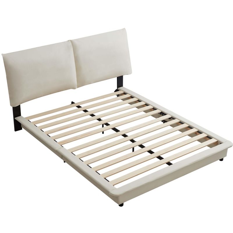 Full/Queen Size Upholstered Platform Bed with Sensor Light and Ergonomic Design Backrests - ModernLuxe, 4 of 10