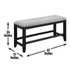 GDFStudio Nicole 47" W Modern Upholstered Fabric Hardwood Counter Bench - 3 of 4