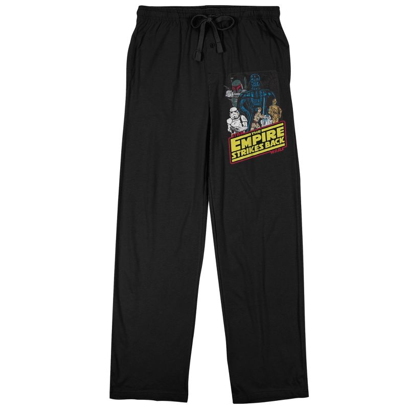 Star Wars The Empire Strikes Back Character Art Men's Black Sleep Pajama Pants, 1 of 2