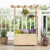 Tangkula 2PCS Wooden Raised Garden Bed/ Lattice Trellises Hanging Roof Drainage Outdoor - 3 of 4