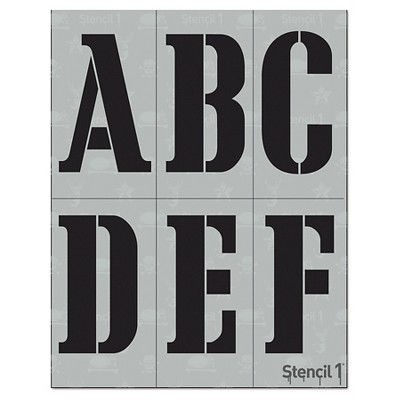 Stencil1 Corsiva Font 4" - Letter Stencil 8.5" x 11"