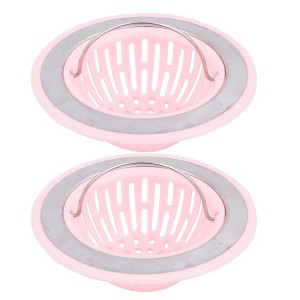 Unique Bargains Household Kitchen Plastic Round Basin Sink Residue Stopper Strainer Pink 2 Pcs - 1 of 4