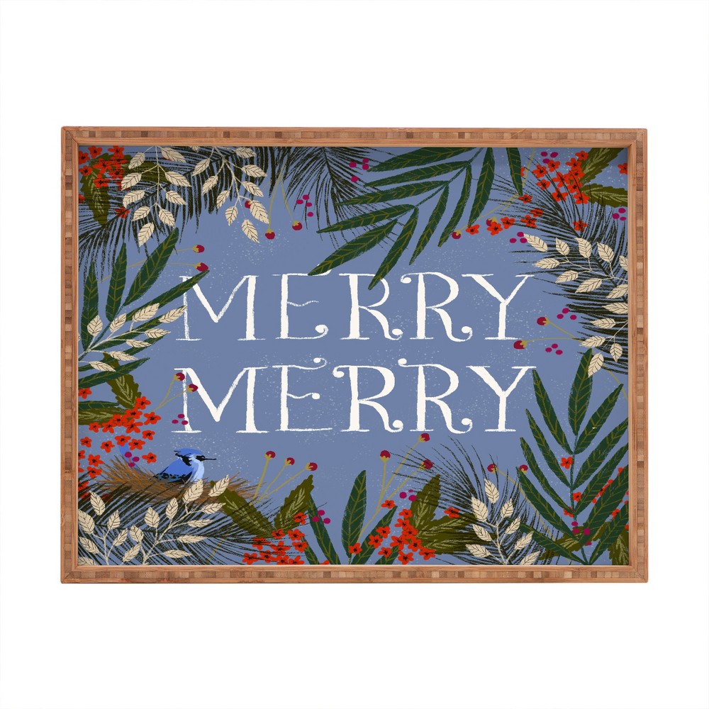 Photos - Other interior and decor Joy Laforme Christmas Merry Merry Wreath Tray  - Deny Designs(18")