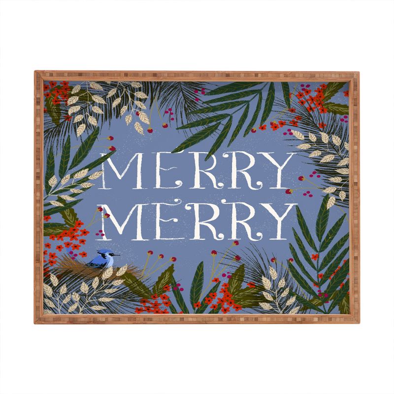 Joy Laforme Christmas Merry Merry Wreath Tray (18") - Deny Designs, 1 of 5