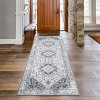 Vintage Oriental Distressed Runner Rug Washable Runner Rug for Kitchen Stain Resistant Throw Carpet with Non-Slip Backing Low Pile Floor - 3 of 4