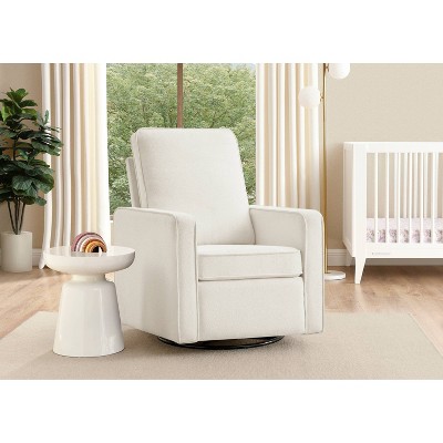 Oatmeal Boucle Fabric Nursery Swivel Glider Chair