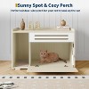 GustoWave Cat Litter Box Enclosure, Hidden Litter Box Cabinet with Flip-Down Door, Indoor Wooden Cat Washroom Storage Cabinet Bench - 4 of 4