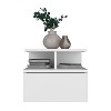 Floating Nightstand 12"H, Wall Mounted with Single Drawer and 2-Tier Shelf, White - 2 of 4