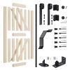 SMARTSTANDARD 80 in. Height K Shape Natural Wood Interior Sliding Barn Door with Hardware Kit - 4 of 4