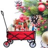 SEVOBAL Utility Storage Cart Foldable Black Beach Trolley, For Garden Procurement All-Rounder For Beach Camping, Red, 40.55"*21.26"*46.46" - 4 of 4
