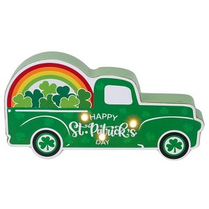 The Lakeside Collection Valentine's or St Patrick's LED Lighted Pink or Green Truck - Happy St. Patrick's Day - 1 of 2