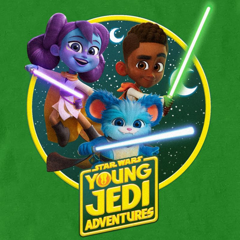 Men's Star Wars: Young Jedi Adventures Lightsaber Group Logo T-Shirt, 2 of 6