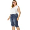 Agnes Orinda Women's Plus Size Mid-Rise Curvy Skinny Stretch Denim Jean Capri - 4 of 4