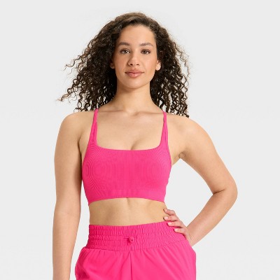 Women's Seamless Ribbed Light Support Sports Bra - All In Motion™