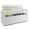 Toomax Z599E108 Foreverspring UV Weather Resistant Lockable Box Chest Bench for Outdoor Pool Patio Furniture and Deck Storage Bin, 70 Gallon (White) - image 2 of 4