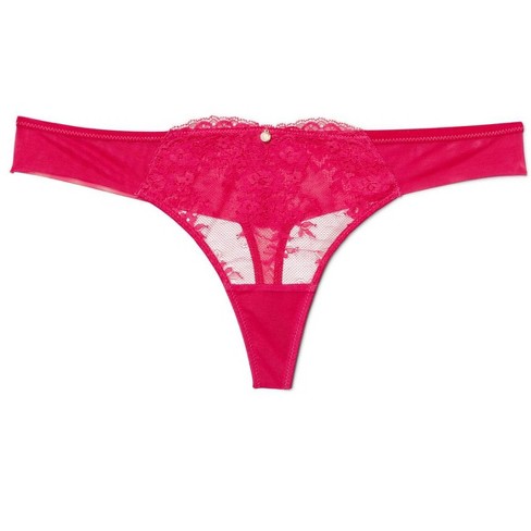 Adore Me Women's Bonnie Thong Panty 1x / Jazzy Pink. : Target