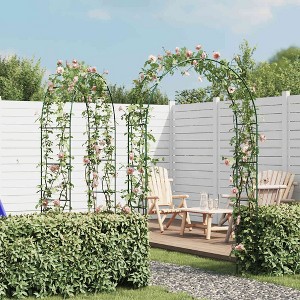 vidaXL Garden Arch Dark Green Iron 2 pieces Durable Garden Arch - 1 of 4
