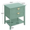 VYNXARIA American Style 2-Drawer Side Table - Versatile Storage for Bedroom, Living Room, and Study£¬Light Green - 3 of 4