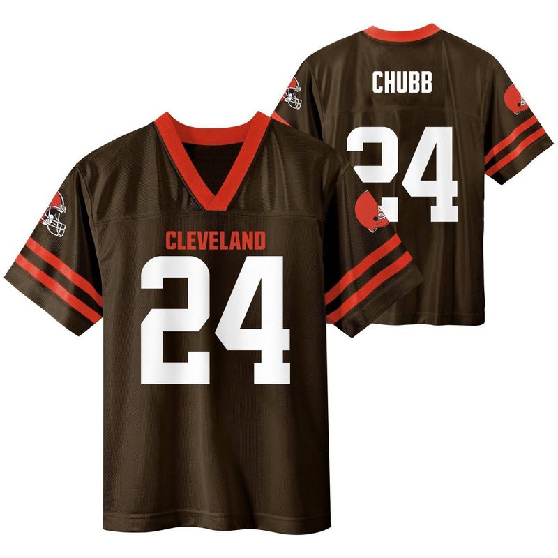 NFL Cleveland Browns Boys' Short Sleeve Chubb Jersey, 1 of 4