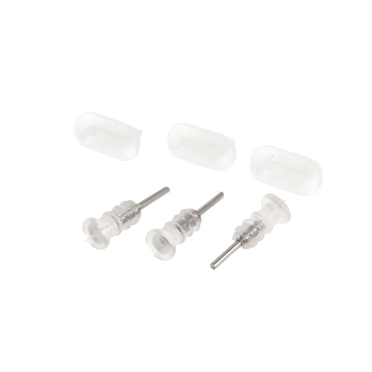 Unique Bargains Silicone Clear Anti Dust Phone Accessory 3 Pcs